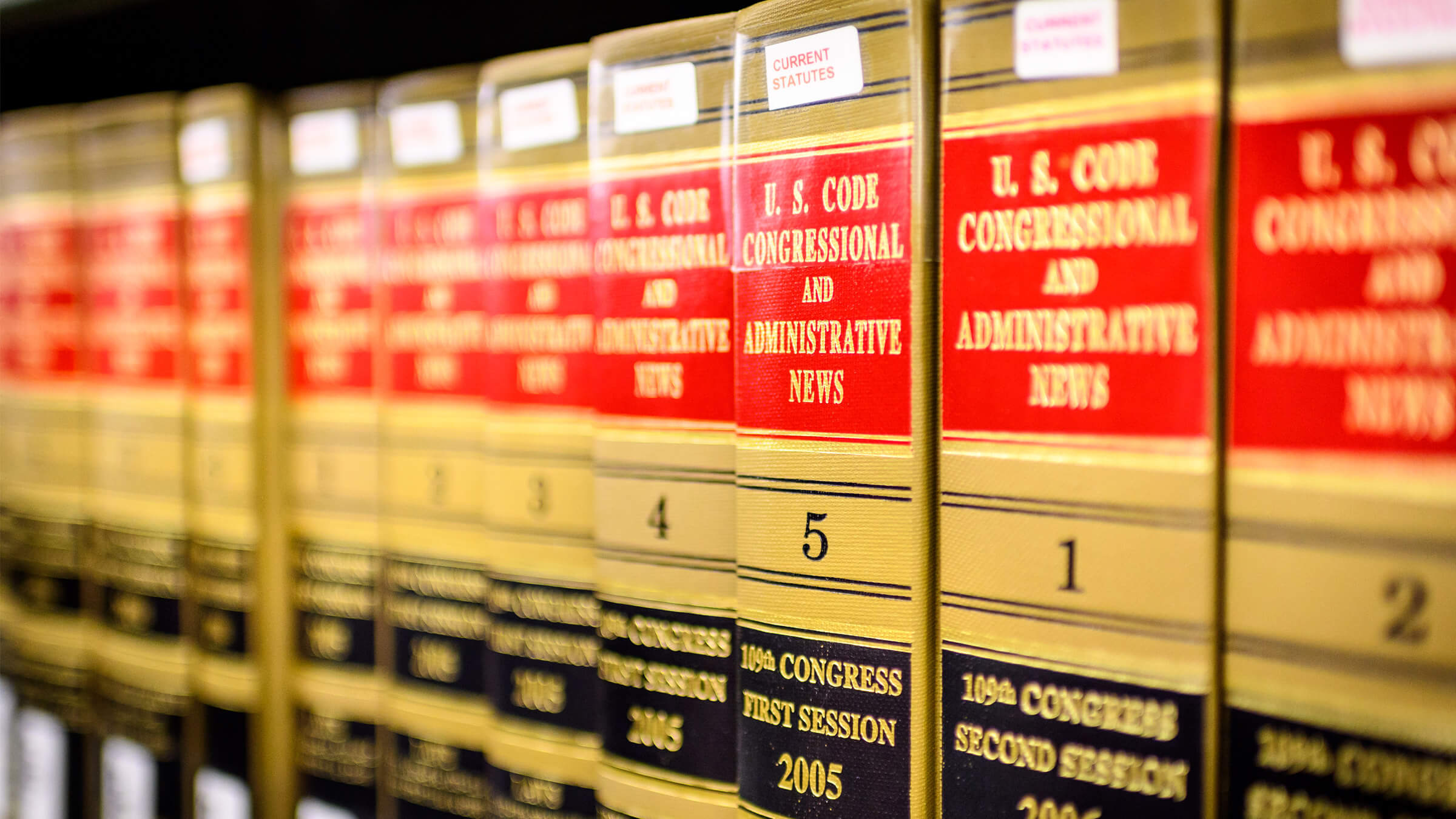 Law books on a shelf